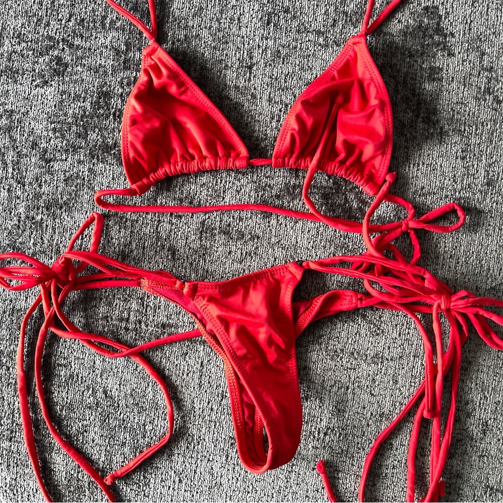 Coulbourne Red Triangle Bikini Swim